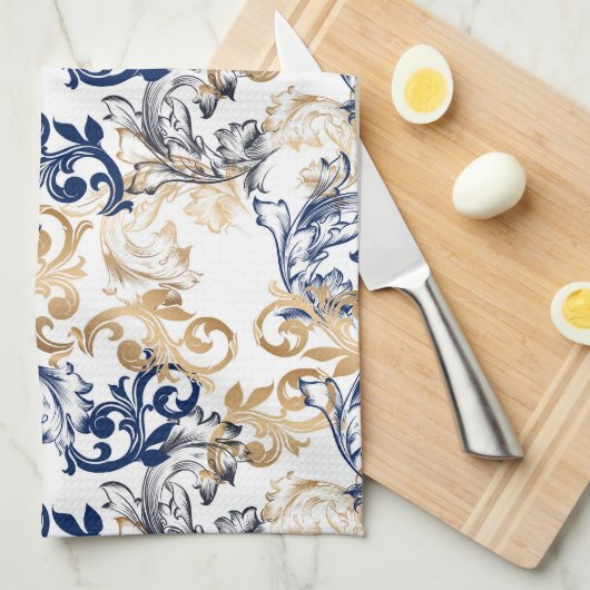 Baroque-Style Retro Classic Pattern Theedoek (Quarter Fold)