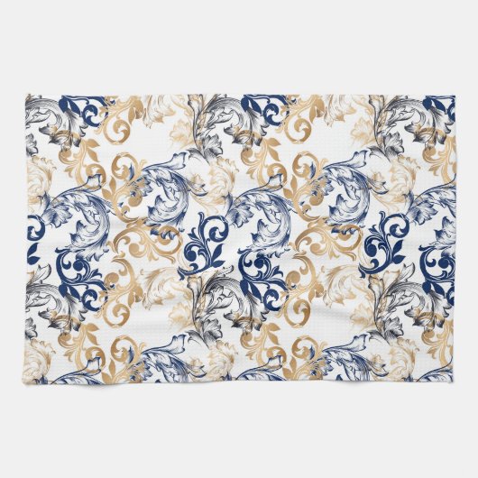 Baroque-Style Retro Classic Pattern  Theedoek (Horizontaal)