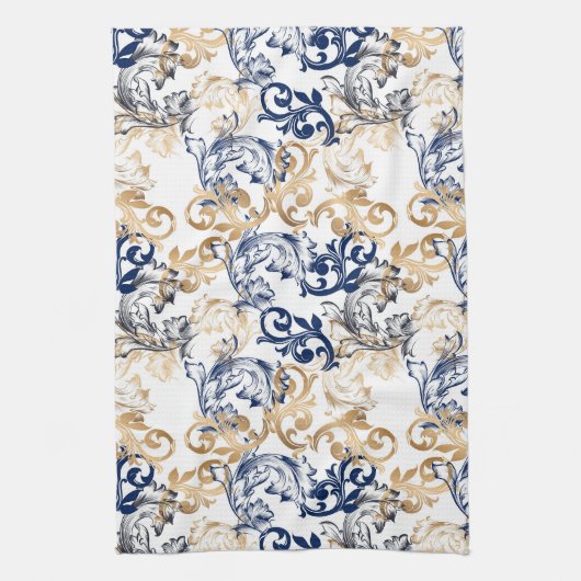 Baroque-Style Retro Classic Pattern  Theedoek (Verticaal)