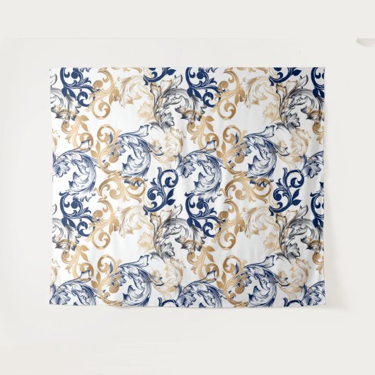 Baroque-Style Retro Classic Pattern  Wandkleed (Voorkant (horizontaal))