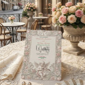 Baroque Swan & Cherub Wedding Invitation. Kaart