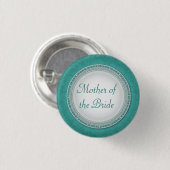 Baroque Turquoise Plaque Wedding Role Button (Voorkant /achterkant)