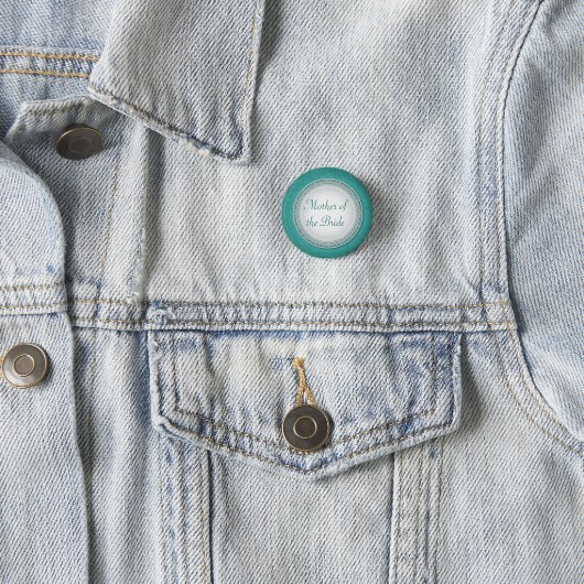 Baroque Turquoise Plaque Wedding Role Button (In situ)