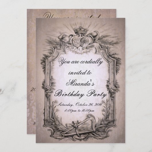 Baroque  uitnodiging (Voorkant / Achterkant)