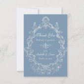 Baroque Vintage Damask Wedding Bedankkaart (Voorkant)