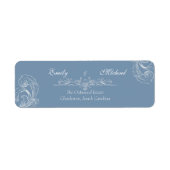 Baroque Vintage Damask Wedding  Etiket (Voorkant)