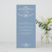 Baroque Vintage Damask Wedding Menu (Staand voorkant)