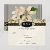 Baroque Vintage Lily Formal Elegant Wedding RSVP (Voorkant / Achterkant)