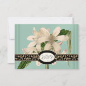 Baroque Vintage Lily Formal Elegant Wedding RSVP (Achterkant)