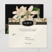 Baroque Vintage Lily Formal Elegant Wedding RSVP (Voorkant / Achterkant)