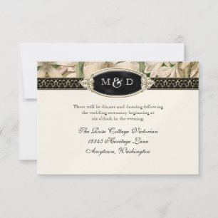 Baroque Vintage Lily Formal Elegant Wedding RSVP Kaart