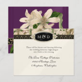 Baroque Vintage Lily Formal Wedding Reception Kaart (Voorkant / Achterkant)