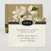Baroque Vintage Lily Formal Wedding Reception Kaart (Voorkant / Achterkant)