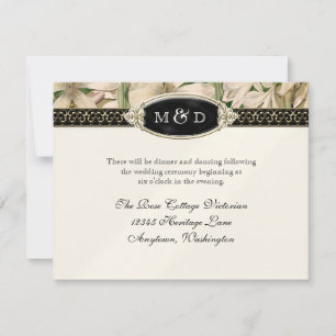 Baroque Vintage Lily Formal Wedding Reception Kaart