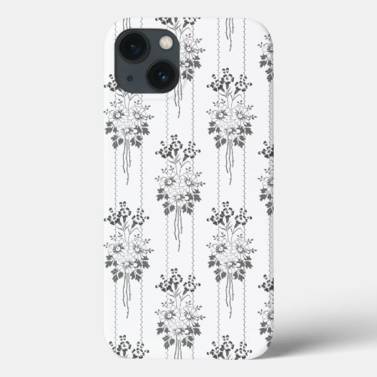 Baroque Wallpaper Flower bouquet grey Case-Mate iPhone Case (Achterkant)