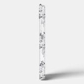 Baroque Wallpaper Flower bouquet grey Case-Mate iPhone Case (Achterkant / Links)