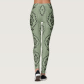 Baroque Wallpaper in Green Leggings (Achterkant)