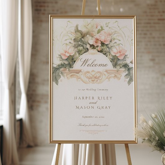 Baroque Wedding Welcome Sign Poster
