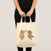 Baroque Winged Twin Cupid Cherub Angels Tote Bag (Voorkant (product))