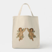 Baroque Winged Twin Cupid Cherub Angels Tote Bag (Achterkant)