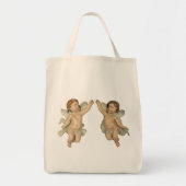 Baroque Winged Twin Cupid Cherub Angels Tote Bag (Voorkant)