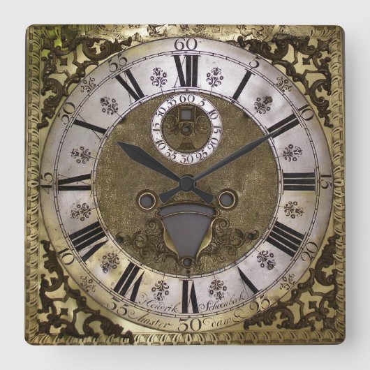 Barouque Antiek Replica Clock Vierkante Klok (Voorkant)
