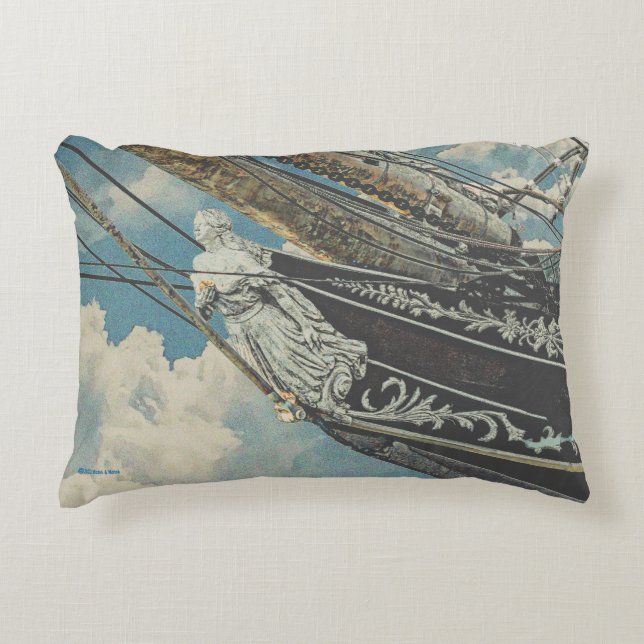 Barque Elissa Figurhead Accent Kussen (Voorkant)