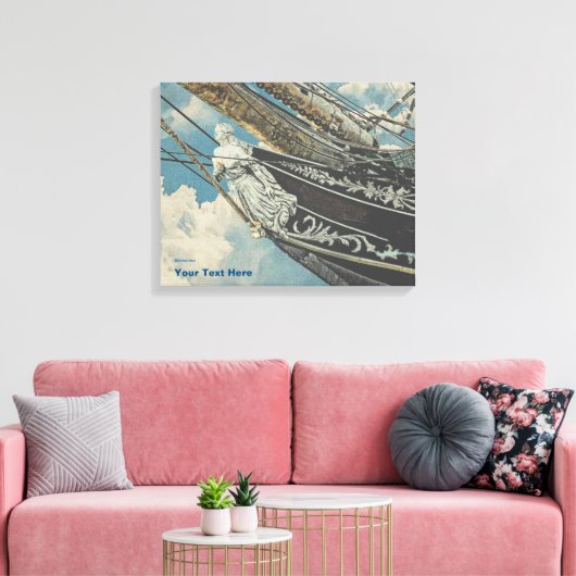 Barque Elissa Figurhead Canvas Afdruk (Insitu (Woonkamer))