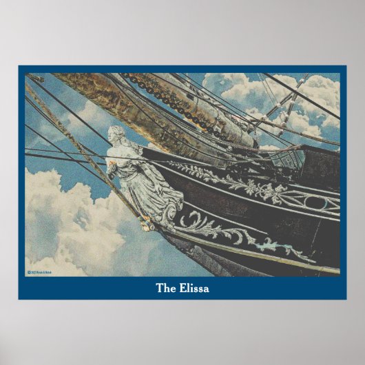 Barque Elissa Figurhead Poster (Voorkant)