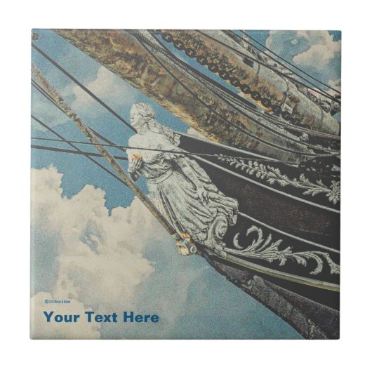 Barque Elissa Figurhead Tegeltje (Voorkant)