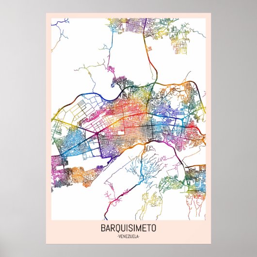 Barquisimeto Venezuela City Map Poster (Voorkant)
