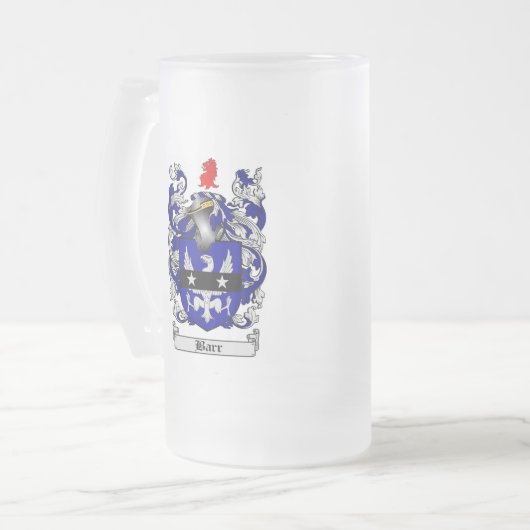BARR FAMILY CREST - BARR COAT WAPENS MATGLAS BIERPUL (Voorkant links)