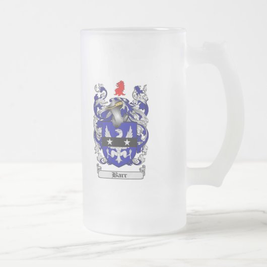 BARR FAMILY CREST - BARR COAT WAPENS MATGLAS BIERPUL (Rechts)