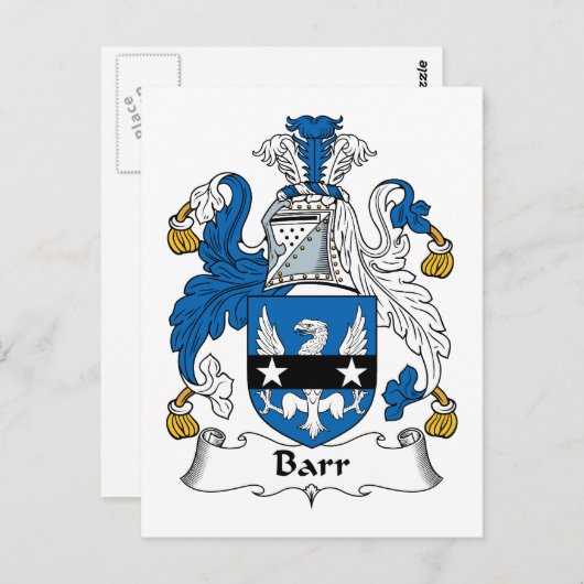 Barr Family Crest Briefkaart (Voorkant / Achterkant)