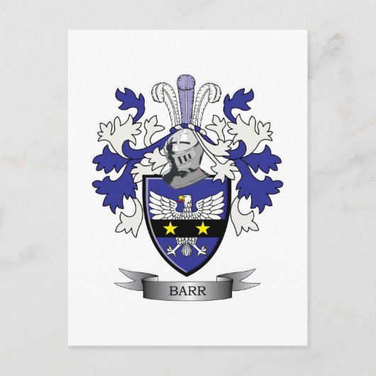 Barr Family Crest Coat of Arms Briefkaart (Voorkant)