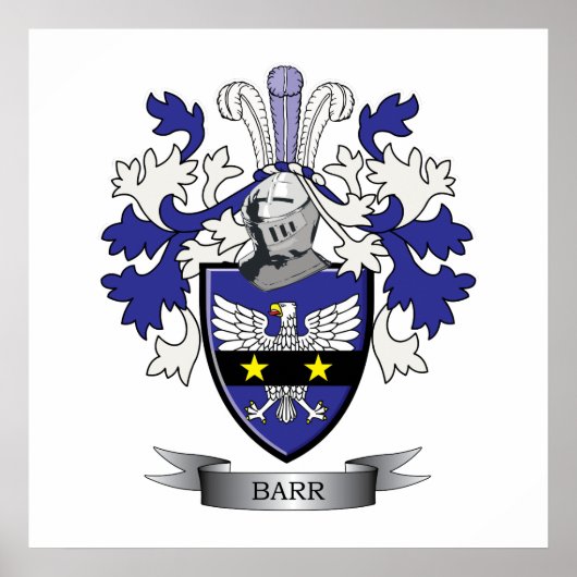 Barr Family Crest Coat of Arms Poster (Voorkant)