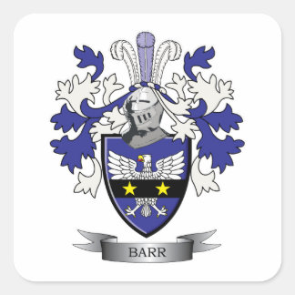 Barr Family Crest Coat of Arms Vierkante Sticker