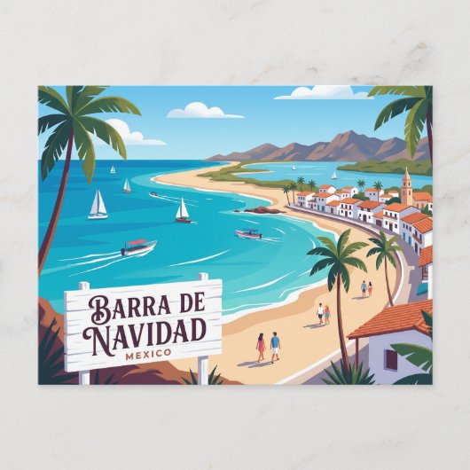 Barra de Navidad Mexico Briefkaart (Voorkant)