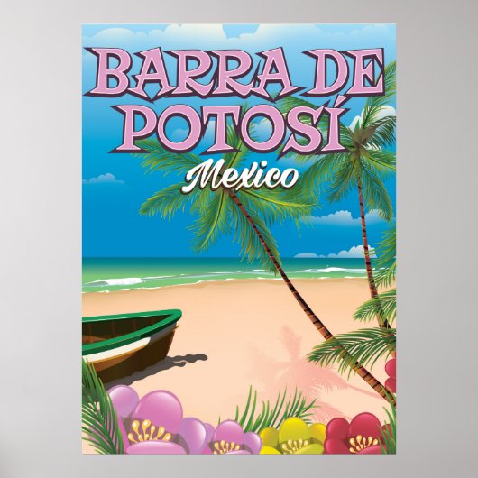 Barra de Potosí Mexico strandposter Poster (Voorkant)