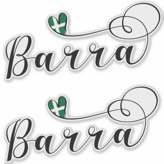 Barra Heart Flag, Barraigh, buitenste Hebriden Sticker (Voorkant)