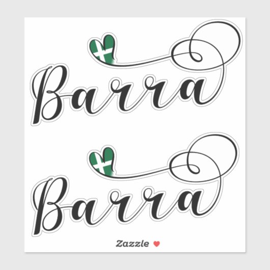Barra Heart Flag, Barraigh, buitenste Hebriden Sticker (Vel)
