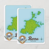 Barra Schotland kaart (Voorkant / Achterkant)