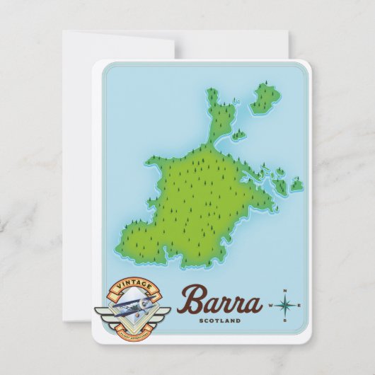 Barra Schotland kaart (Voorkant)