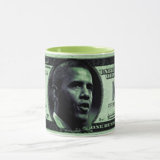 Barrack Obama 100 dollar Mok (Midden)