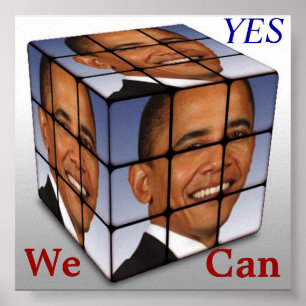 Barrack Obama Cube, JA, we kunnen Poster