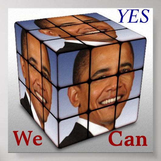 Barrack Obama Cube, JA, we kunnen Poster (Voorkant)