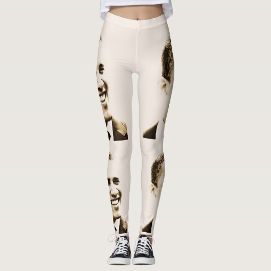 Barrack Obama Light Cream Colour Leggings (Voorkant)