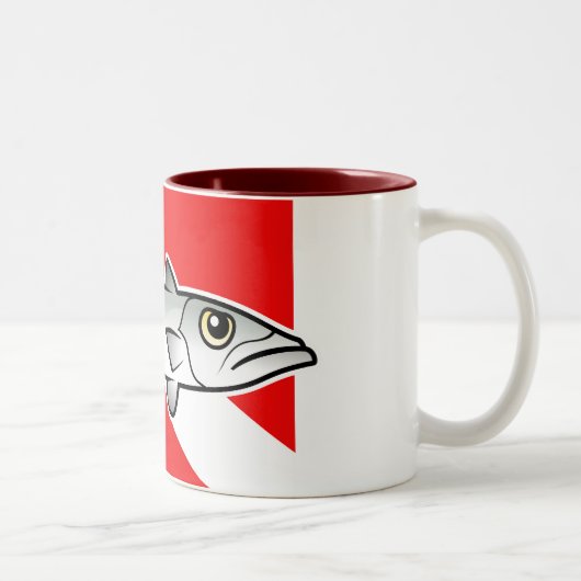 Barracuda Dive Flag Tweekleurige Koffiemok (Rechts)