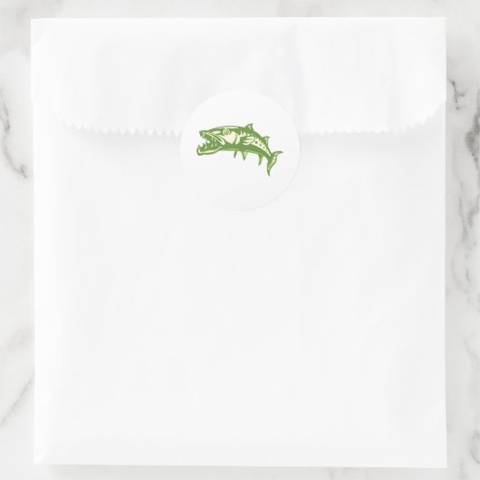 Barracuda Fish #4 Ronde Sticker (Tas)