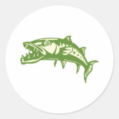 Barracuda Fish #4 Ronde Sticker (Voorkant)